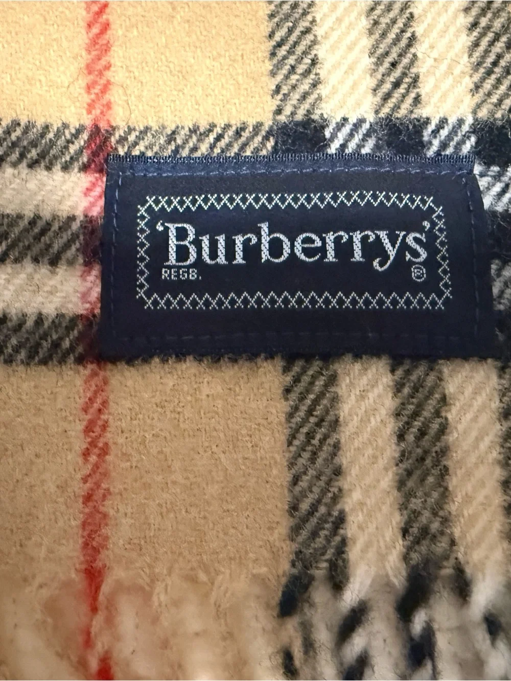 Burberry’s Vintage and NWB! Tan Classic Check Unisex Scarf with Logo!